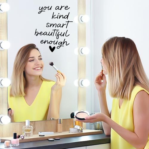 3 st Spiegel Stickers, Inspirational Quote Spiegel Sticker Spiegel Stickers Zelf-Adhesive Meisjes Badkamer decoratie Sticker positieve citaten Stickers Motivational Sentence Stickers Waterproof 5