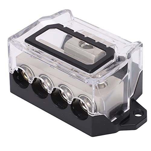 Power Distribution Block, Ground Distribution Blocks 0 Gauge naar 4 Gauge Ground Wire Splitter Audio Distributeur voor auto's boten (Zinc Legering Nickel Plating)