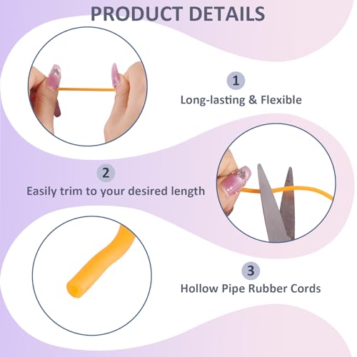 15m Holle Pijp Rubber koord met Plastic koord sloten 2mm 3mm Stitch houder Tube Cords Orange Brei Barber Cords voor sieraden maken DIY Crafts 4