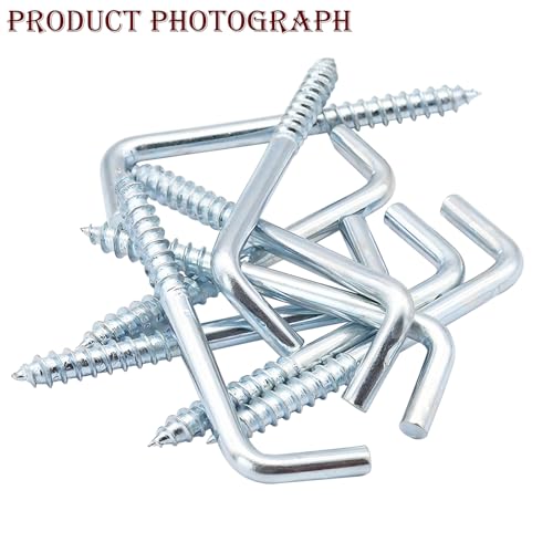Verpakking van 20 Schroefhaken, Rechterhoekschroeven, M3.7x70mm L Vormhaakschroeven, Muurhaakschroeven, Schroeven voor opknoping 5