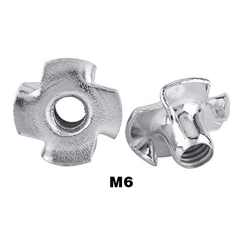 Metrisch zink, verzilverd koolstofstaal T noten, 4 tanden Klop in hout Solide noot, insert moer(M6)