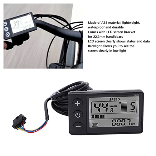 S866 Elektrische fietsweergave, waterdicht IP65, LCD-meter 24V/36V/48V Elektrische Scooter Configuratiescherm met SM-connector 3
