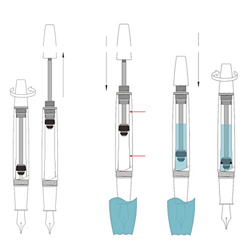 Grote Capaciteit Fountain Pen met Transparante Business Schrijven Pen, Geschikt voor Tekenen en Algemeen Handschrift. Ideaal voor feestdagen, kerstmis, verjaardagen. Glad 5