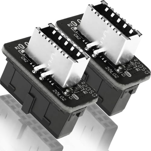 USB C Front Panel Adapter, Moederbord USB 3.1 Type-E naar USB 3.0 20 Pin Header Converter Socket Verticale Connector voor USB Type C Moederbord PC Intern, 2st