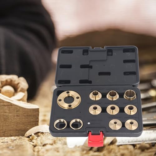 Brass Milling Template Guide Set, 11 Piece Milling Template Guide Set, Brass Milling Sleeve Set voor houtbewerking, Trimming Machine, Flip Plate, Stencils 4