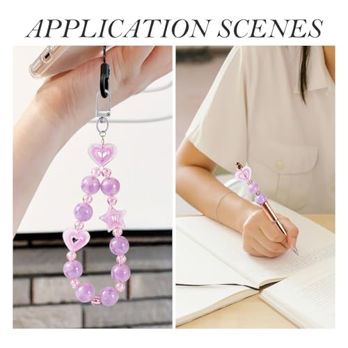 24st Paarse ster en hart Acryl kralen Ronde met ster patroon Spacer kralen Holle ster / hart kralen in kralen voor DIY armband ketting sieraden maken 3