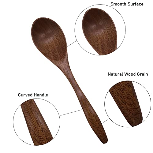 Houten Lepels 8 stuks, Honinglepel Natuurlijke, Kleine Houten Lepel Handgemaakte Houten Tepellepels Koffielepel voor Hot Chocolate Keuken Accessoires 3