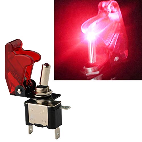 Schakelschakelaar met ledweergave, rode schakelschakelaar voor auto, 12V/20A, SPST schakelschakelaar, aan/uit-schakelaar, rood (3PCS)
