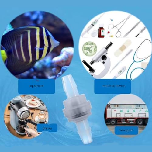 5PCs Controleer klep 6mm, Plastic Check Valve, Controleklep voor waterbehandeling, doorschijnend, 0~120°C/120~248°F 5