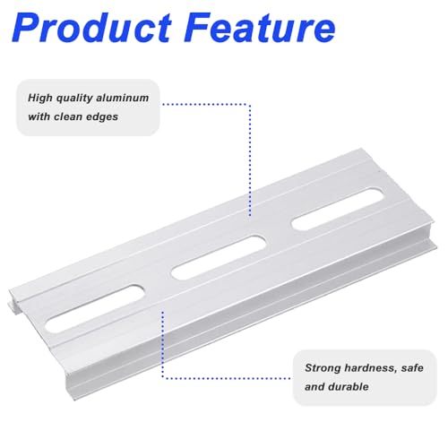 Aluminium DIN Rails, 25 cm / 9,8 inch, 35 mm breed, 7,5 mm hoge top hoed Slot DIN Rail met RoHS (10 Pack, Silver) 5