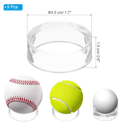 4,2cm Ronde honkbalstandaard, 9 st Acryl balhouder Crystal Ball houder Heldere bal Weergave Standaarden voor Golfbal Softbal KS Collecties Crystal Ballen