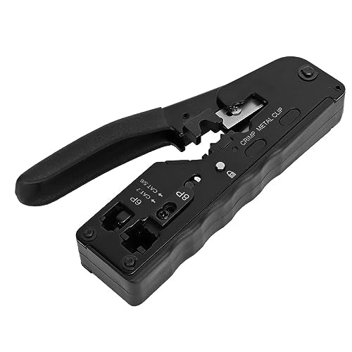 RJ45 Crimp Tool Pass by Crimper 6P 8P Ethernet Wire Crimping Stripper Cutter for RJ11 RJ12 Cat5 Cat6 Cat7 3