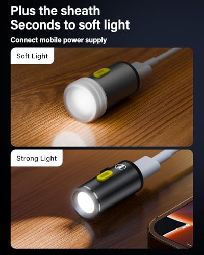 Mini zaklamp Type-C Aangedreven 3 stuks Portable Mini Sterke zaklamp, 5V@0.2A 1W Laadvermogen-210-230 Lumens, Geschikt voor Outdoor Home Noodverlichting Kleine zaklamp Werklicht 4