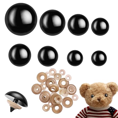 160 st. Haak dierlijke veiligheidsogen, Safety Eyes Large 10-30mm, Haak dierlijke ogen met ringen, Plastic veiligheidsogen voor het maken van teddyberen, DIY