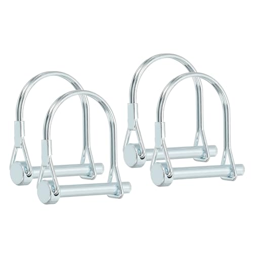 Aanhangwagen Clutch Pin, 1/4 x 1 - 3/4 inch, 4 st Wire Lock Tree veiligheidsronde spelden voor landbouwaanhanger gazon bevestigingen (6 x 45mm)