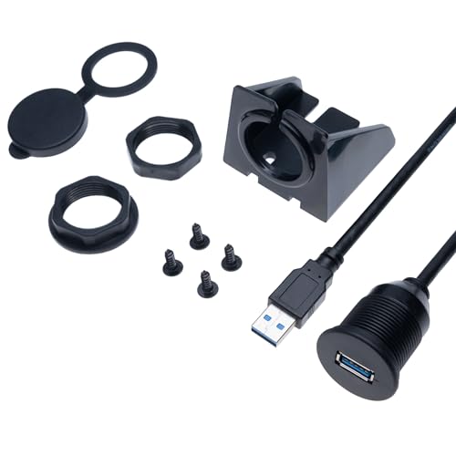 USB 3.0 1M Man tot vrouw auto ronde Inbouw Dashboard Mount Kabel uitbreiding voor auto, voertuig, boot, vrachtwagen, fiets, motor, Yacht Dashboard Panels (1 meter)