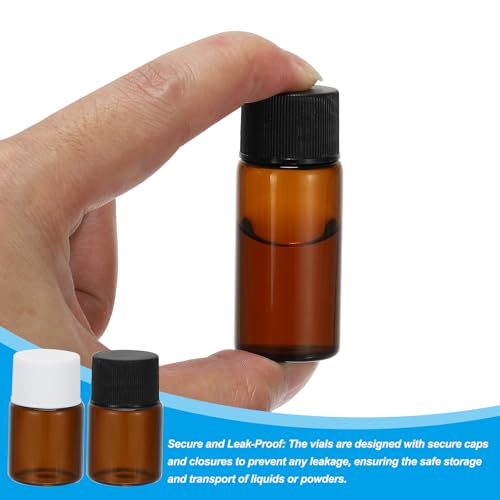 20ml Essentiële olieflessen, 8 st Amber glazen flessen met openingsreducer, Sample Flacon, Slim Schroefdop opslag flessen Container, Zwart 3