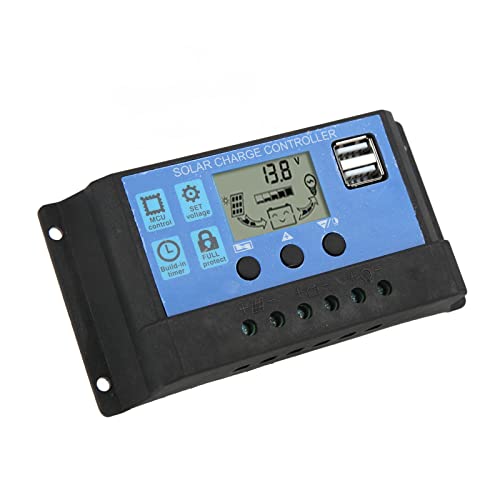 30A Solar Charge Controller, Controller met dubbele USB uitgang voor 12V/24V Zonnepanelen, High-tech LCD display voor eenvoudige bediening 3