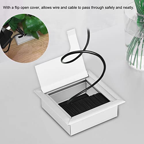 Aluminium Kabel Vierkante Outlet Computer Bureau door draad gat cover (klein) 4