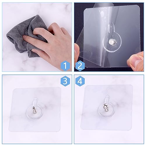 Pak van 12 lijmhangende nagels, Nail Free Sticker Hook, Transparante Muur Hooks, Sticky lijm voor hangende kunst spiegel in woonkamer, badkamer, keuken, Home 3