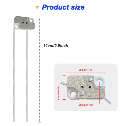 G4 GX5.3 LED lichtbollen, Rechthoekige Porselein Socket voor MR16 MR11 LED CFL Halogeen lichtbollen met 15 cm Kabel, Kabelaansluitingen (pakket van 10) 3