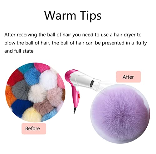 Verpakking van 5 12 cm Pompoms Faux Fur Rabbit Fur Pompoms, Faux Fur Pompoms, pluche ballen, Pompoms voor doe-het-zelf knutselen Hoeden Hanger Decoratie, Vrouwen Meisjes Bag Hanger Keychain 5