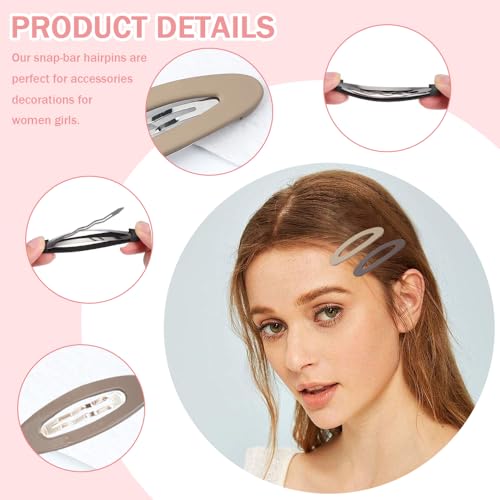 6 st. Grote snap haarklemmen voor vrouwen metalen non slip Matte Snap Clips voor haar Vintage Eenvoudige waterdruppel Haarspeld Multikleurige accessoires Decoraties voor vrouwen meisjes (5 4