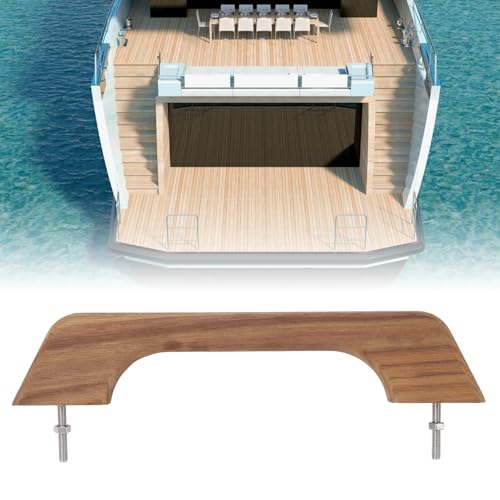 Teakhouten Leuning met enkele Lushandgreep 12 Inch Ergonomische Weervriendelijke Armleuningaccessoires voor Marineboten