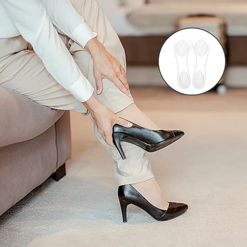 3/4 Schoeninlegzolen, 4 paar Siliconen inzolen, Duidelijke Onzichtbare Voorvoetkussens, Vrouwen Siliconen inzolen voor hoge hakken, Sandalen 5