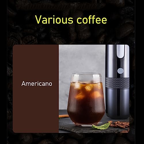 Draagbare elektrische Espresso machine, Travel Koffiezetapparaat, Espresso machine Koffiezetapparaat voor Camping, Reizen, Camper, Wandelen, Kantoor, Cadeaus voor, Zwart, Modern 4