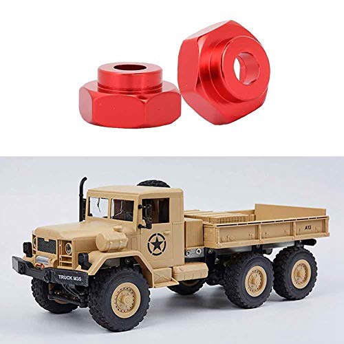 4PC ̈1CKE Metall RC Wiel Hex Naben 12mm bis 17mm Adapter f ̈1r HSP 1/10 Electric Stra?enfahrzeug Lkw(rot) 4
