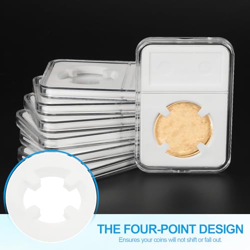 26mm Coin Lab Display Holder, 10 stuks Plastic Clear Vier Tip Plastic munt Opbergbox voor munten Verzamelaars voor opslag en organisatie 3