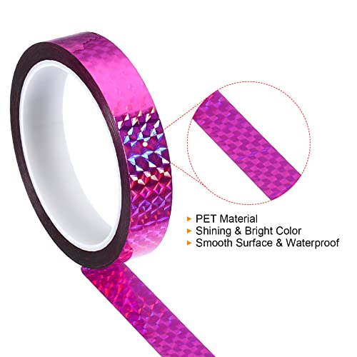 20mm x 50m Prism Tape, Holografische Reflectieve Kleefstof voor DIY Art Craft Decoratie Decoratie, Rose Red 3