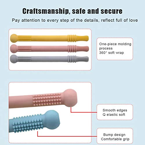 Pak van 4 Holle Teethers Tanden Sensory Kauwspeelgoed voor baby's vanaf 0 maanden, Vernieuwing Resistent, Zachte Textures Molar Rod voor zuigelingen en peuters 4