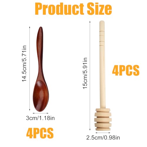 8 stuks honinglepel hout, honingroerder, honinglepel, honinglepel, honinglepel, honinglepel, honinglepel, honinglepel, honinglepel, honinglepel, honinglepel, honinglepel, honinglepel, voor het schoffelen en roeren van honing