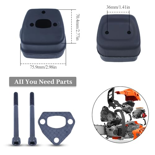uitlaat demper geluiddemper bout pakking kit fit Husqvarna 36 41 136 137 141 142 kettingzaag deel stil blok #530069415