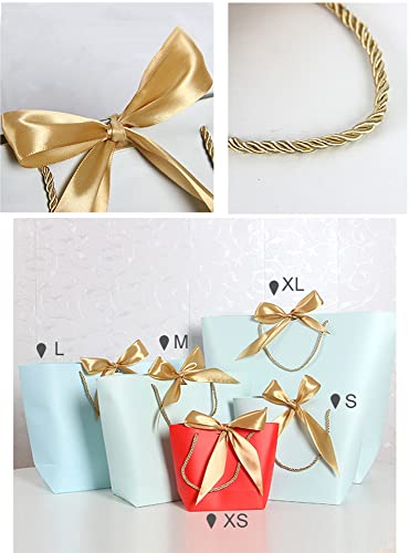 Verpakking van 4 papieren zakjes Cadeautassen met linten, 37 x 25 x 26 x 11 cm, Cadeautassen met handvatten voor het inpakken van geschenken voor verjaardag, bruiloft, feest, kerstmis, Thanksgiving, Donkergroen