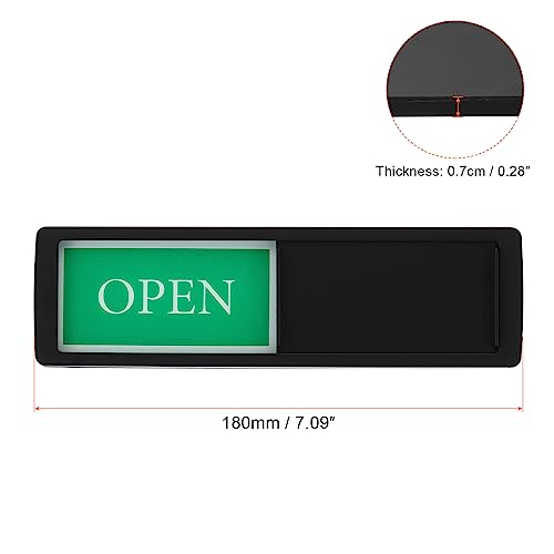 17 x 2 Inch Open Gesloten Teken, Magnetische Zelfklevende Backboard Schuif Sign Houder voor Office Privé winkel Studio Zwart
