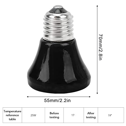 Reptielen Heat Lamp Keramische Emitter Amfibische Verwarming Lamp Mini Infrarood Heat Keramiek voor Hagedissen Reptielen (50W Zwart)