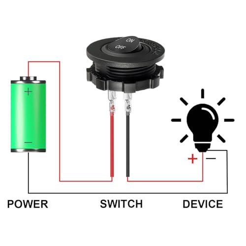 5 stuks Ronde Rocker Switch, 3 Pin, Switch 12 V AAN/UIT SPST, Mini Rocker Switch, Ronde Knop 10 A 125 V AC/20 A 12 V DC 5