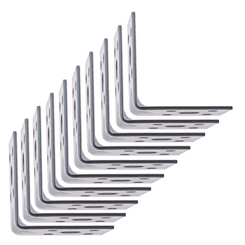 Hoek Brace Brace Brace 90 Hoek Versterkte elleboog Robuuste stalen connector L-vormige Heavy Duty Hoek Bracket 90x50x50x2mm Galvanized Supporter (Pack of 10) 5