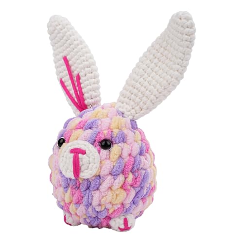 Floppy haak Set voor beginners, Complete Set met Premium Chenille garen, 2 gehaakte haken en video instructies voor DIY gevulde dieren en sleutelhangers (19.2 cm)