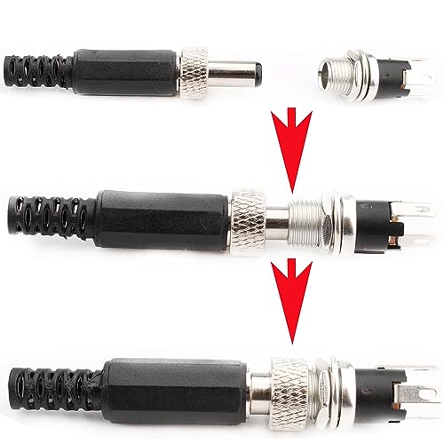 10PCS 5.5 x 2,5mm DC voedingsconnector, 12 volt vat connector, vat jack panel mount, 10PCS vat voeding plug 10PCS Waterdichte dop, voor CCTV Security Camera Adapter 5