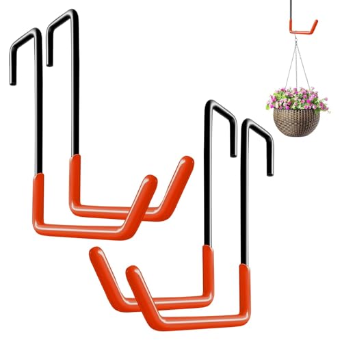 4 stuks S-type fietsophanging, voor bloemenhouder tot 5 cm dik, stabiele S-haken, groot voor het ophangen van fietsen, bloemenpotten, onderwijs