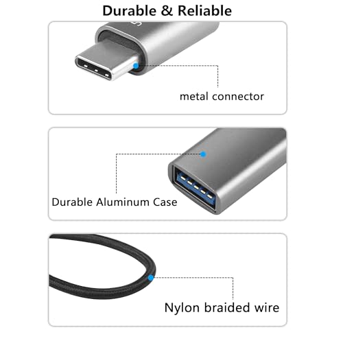 USB C naar USB 3.0 Adapter, Type C Man naar USB Bus OTG Adapter Kabel USB C naar USB Een Adapter Charger (USB C Elbow) 3
