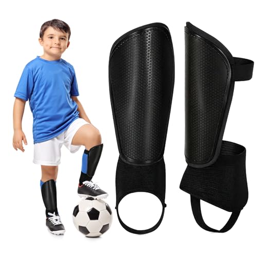Voetbal Shin Guards voor kinderen en volwassenen, S-L, Small Shin Guards met Kalf en Enkelbescherming, Non-Slip verstelbare Mini Shin Guards voor voetbal, jongens en meisjes