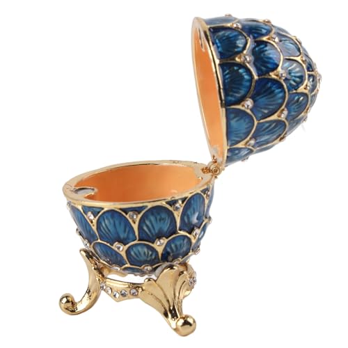 Sieraden Box, paaseieren Geëmailleerde sieraden Box, Vintage ei collectie ei, paaseieren, decoratie, ambachten, (blauw)