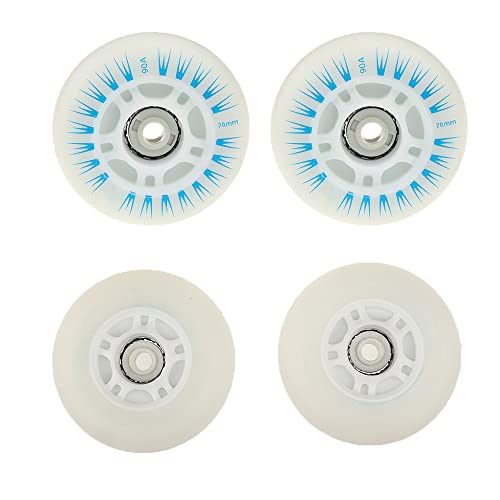 4 stuks inline rolschaatswielen met LED, duurzame lichtgevende heldere wielen voor schuifwerk, 70mm, blauw