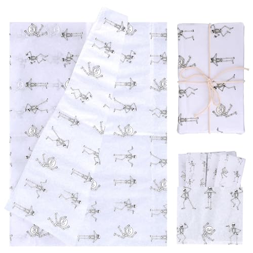 30 Sheet Skeleton Paper, 35x50cm Halloween Cadeaupapier voor Halloween Party Favors Art Decorations DIY Crafts
