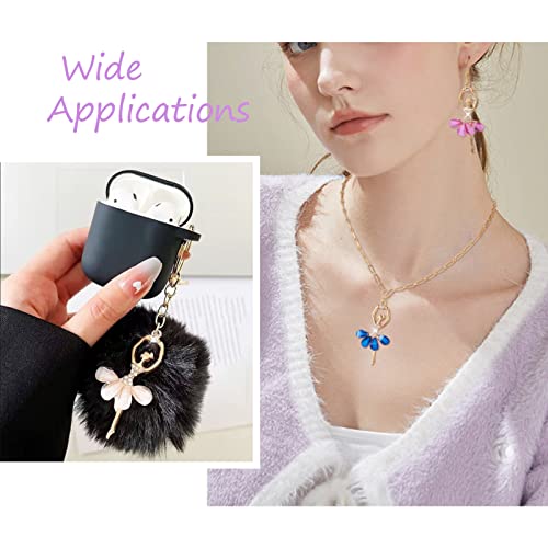Crystal Ballerina Charms hangers Legering Ballet Dancer Bedels met Hars & Rhinestone voor DIY armband ketting sleutelhangers, Hars 5